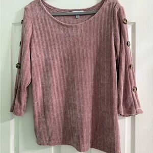 Carolyn Taylor Mauve Ribbed Knit Top